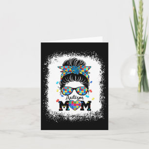 Carte Autisme Maman Vie Messager Bun Sungles Bandana Mèr