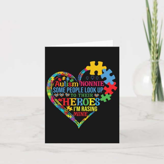 Carte Autisme Nonnie Élever Héros Fête des mères Autisme (Devant)