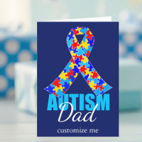 Autisme personnalisé Papa Bleu Ruban Anniversaire