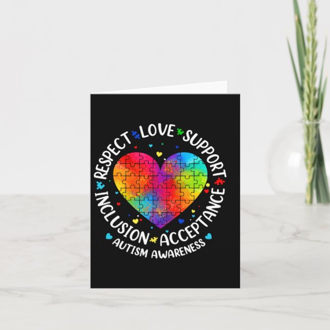 Carte Autisme Respect Amour Inclusion Acceptation Sensib (Devant)