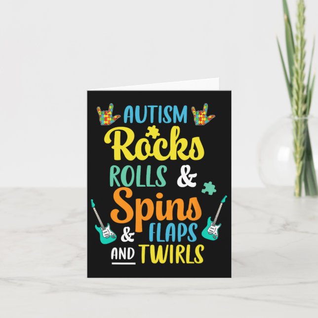 Carte Autisme Rocks Et Rolls Spins Et Flaps Et Twirls (Devant)