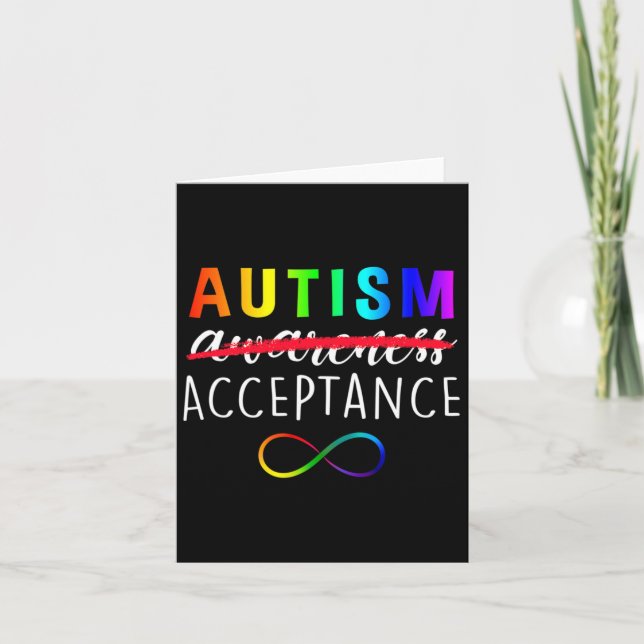 Carte Autisme - Rouge au lieu - Acceptation Non Conscien (Devant)