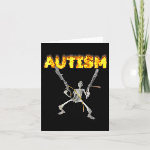 Carte Autisme Squelette drôle Bande bizarrement spécifiq