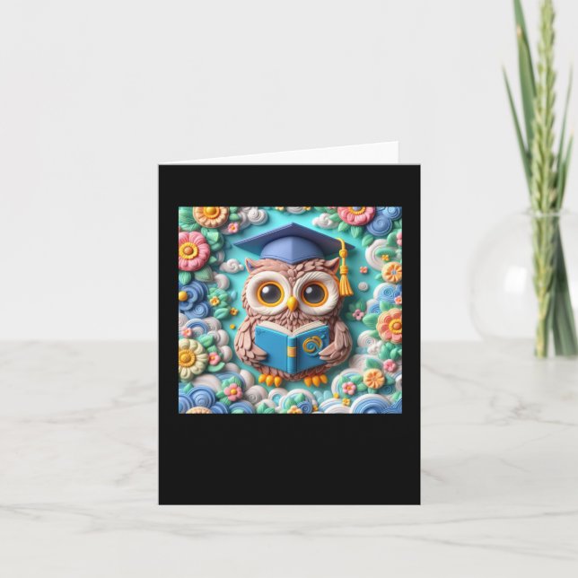 Carte Autocollant 3d Hibou #5  (Devant)