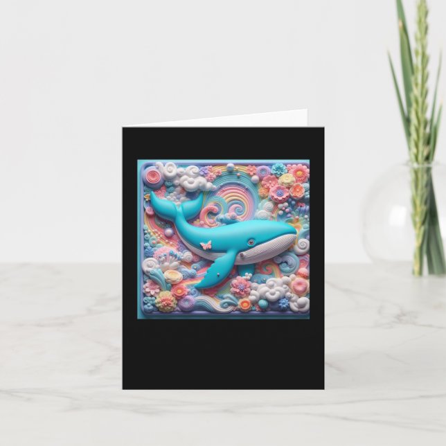 Carte Autocollant Baleine 3d (Devant)