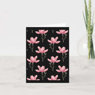 Carte Autocollant d'impression de fleurs de magnolia ros