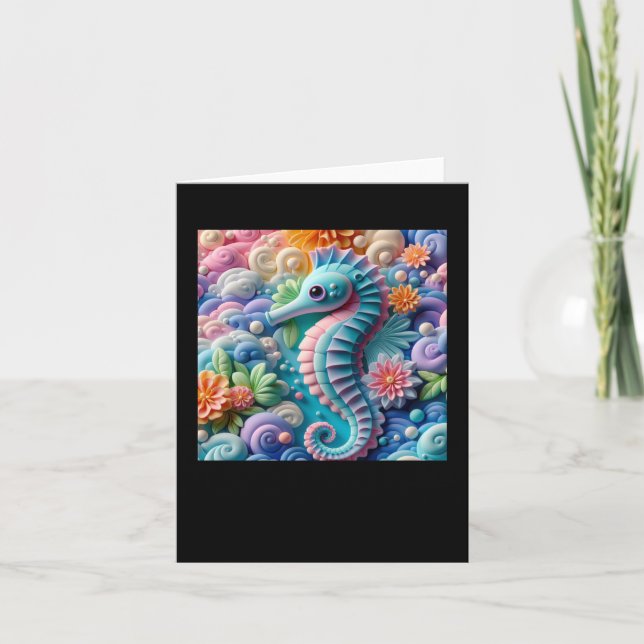 Carte Autocollant hippocampes 3D (Devant)
