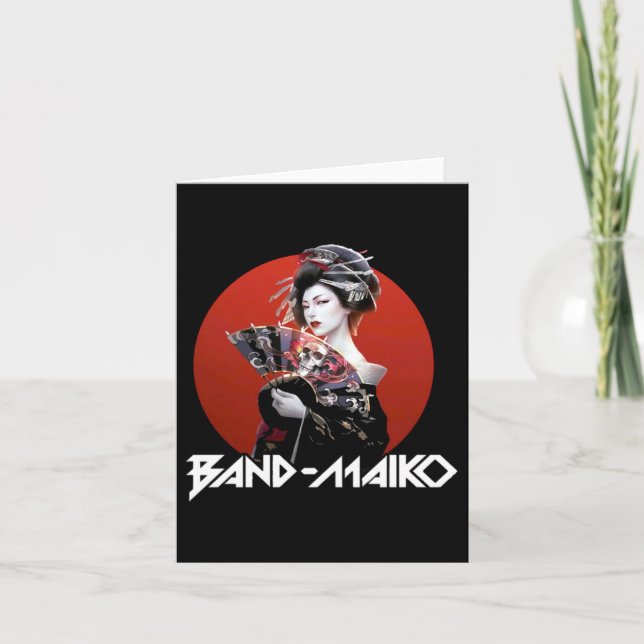 Carte Autocollant japonais Geisha (Devant)