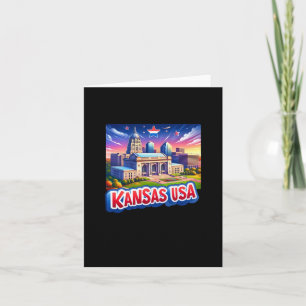 Carte Autocollant Kansas aux États-Unis 