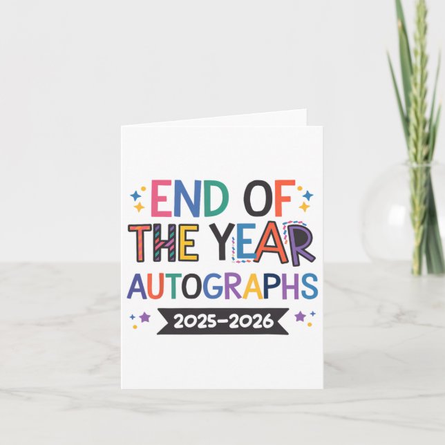 Carte Autographes de fin d'année 2025-2026 Dernier jour  (Devant)