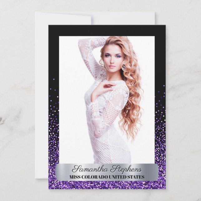 Carte Autographique Pageant Shimmer Glitz Violet (Devant)