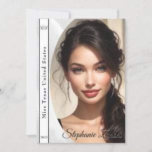 Carte Autographique Sash Pageant Glace Marbre