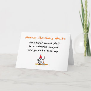 Carte Automne Anniversaire Haiku Un Poème D'Anniversaire