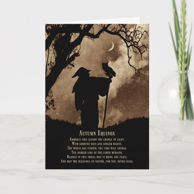 Carte Automne Automne Equinox Bénédictions Magicien et C (Devant)