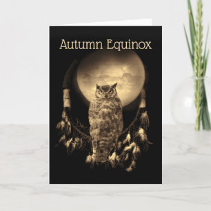 Carte Automne Automne Hibou Hibou Lune Chevaux Dreamcatc