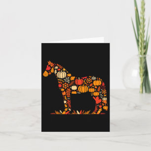 Carte Automne Citrouille Automne Cheval Thanksgiving Fem