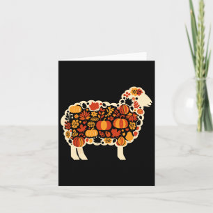 Carte Automne Citrouille Automne Moutons Thanksgiving Fe