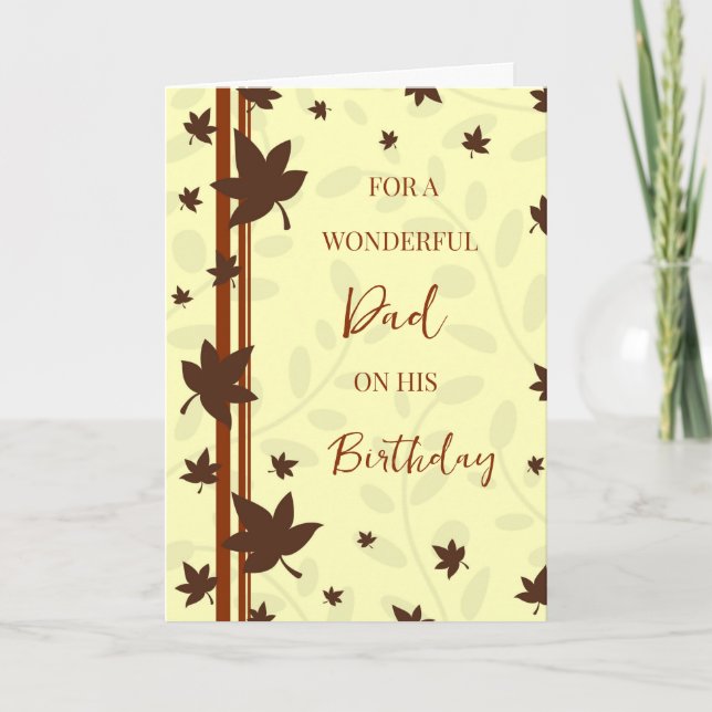 Carte Automne Feuilles papa Anniversaire (Devant)