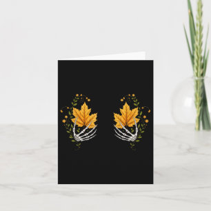 Carte Automne Feuilles Squelette Mains Bra Halloween Par