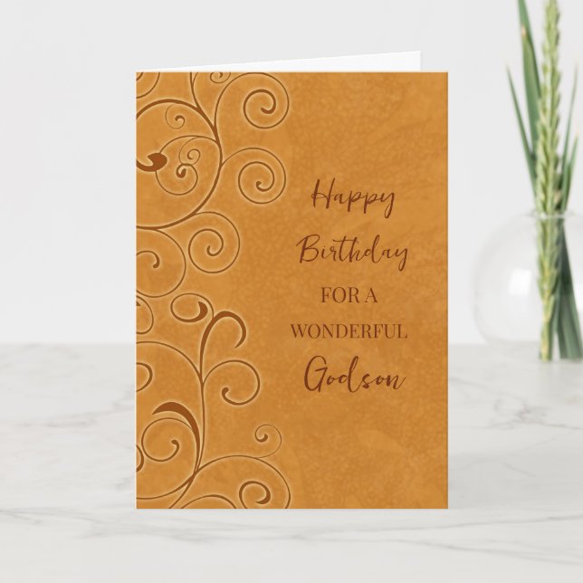 Carte Automne Fissures Godson Anniversaire (Devant)