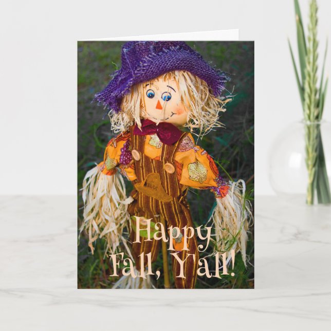 Carte Automne Pays Charme Scarecrow Salutation (Devant)