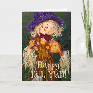 Carte Automne Pays Charme Scarecrow Salutation