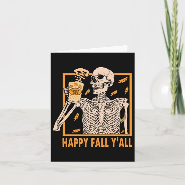 Carte Automne Vous Les Femmes Halloween Squelette Épice  (Devant)