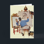 Carte Autoportrait triple<br><div class="desc">Artiste : Norman Rockwell | Norman Rockwell peint son propre portrait</div>