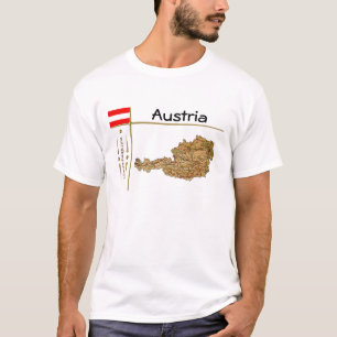 Carte Autriche + Drapeau + Titre T-shirt