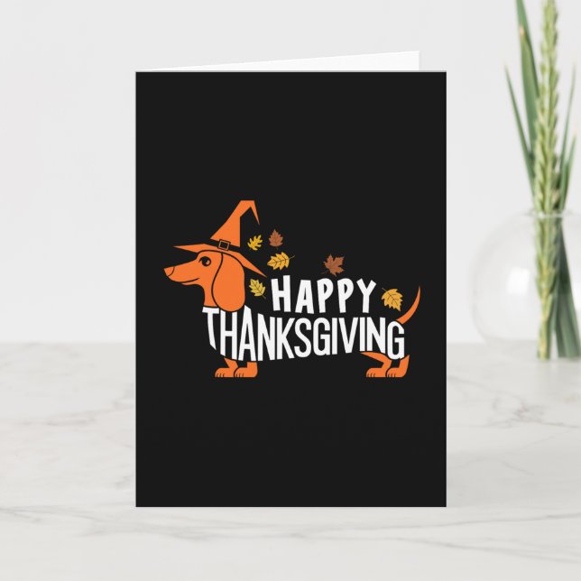 Carte Autumn Pumpkin Fall Dachshund Thanksgiving Womens  (Devant)