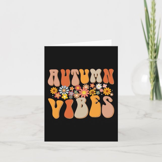 Carte Autumn Vibes Groovy Design Fall Lover Thanksgiving (Devant)