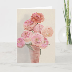 Carte aux Dahlias Roses