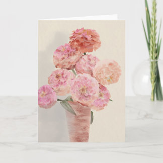 Carte aux Dahlias Roses