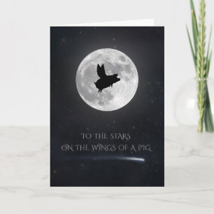 Carte Aux Étoiles Sur Les Ailes D'Un Cochon