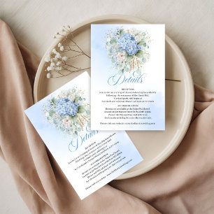 Carte aux fleurs bleues sophistiquées avec détails