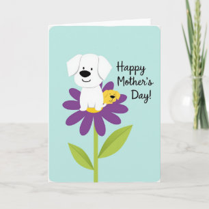 Carte aux Pétales de Fleur Bleu Pastel
