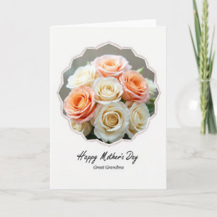 Carte aux roses à cadre floral rayé