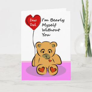 Carte Avant fait sur commande, manquant mon papa, Bearly