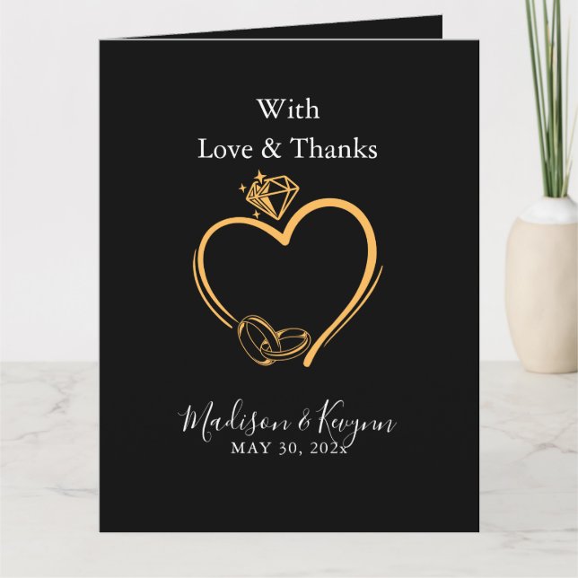 Carte Avec amour et remerciements  Mariage (Devant)