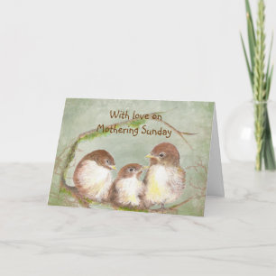 Carte Avec Amour Mothering Sunday Sparrow Bird Family