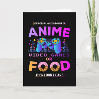 Carte avec anime jeux vidéo ou alimentation cool garçon