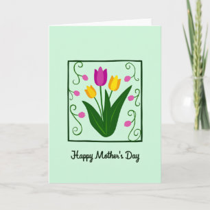 Carte avec cadre floral à pois