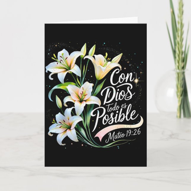 Carte Avec Dieu Tout Est Possible Matthieu 19_26 Cadeau  (Devant)
