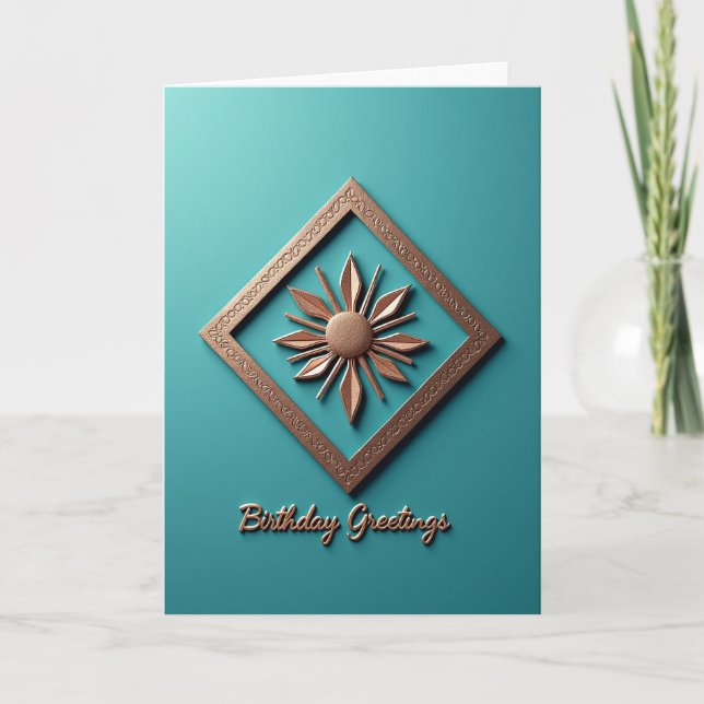 Carte avec emblème d'or radieux (Devant)