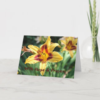 Carte Avec espoir et prières pour vous faire savoir que 