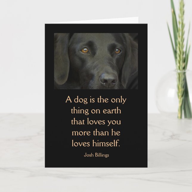 Carte avec la citation - chien noir de Labrador (Devant)