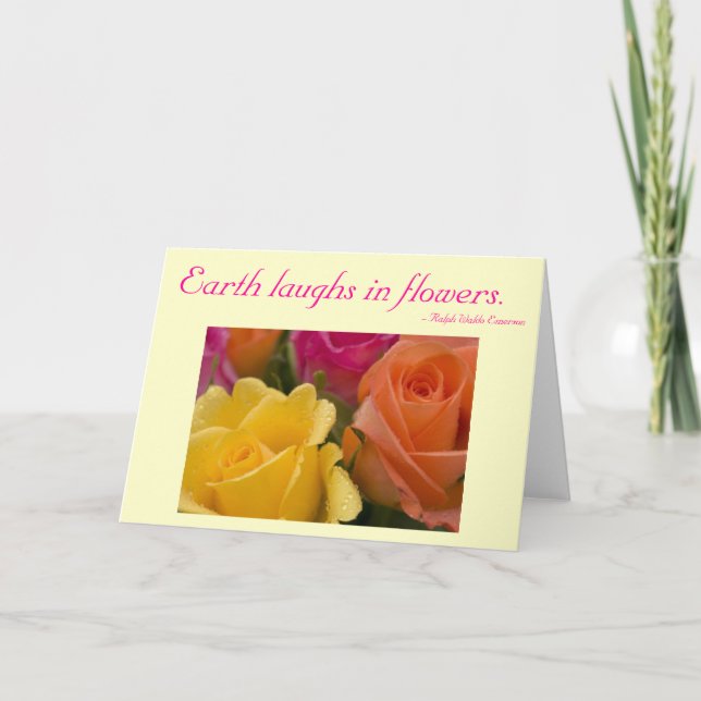 Carte avec la citation - jaune rose orange de (Devant)