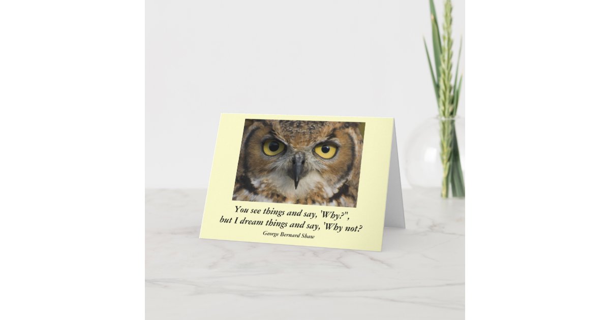 Carte Avec La Citation Yeux De Hiboux Zazzle Fr