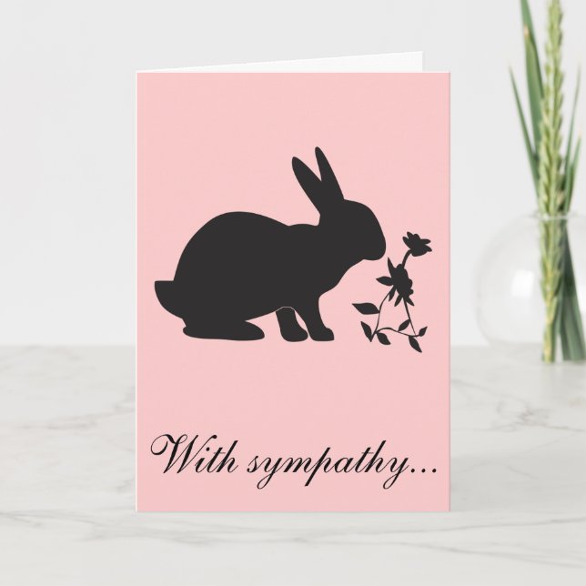 Carte Avec la perte de sympathie de votre lapin rose (Devant)