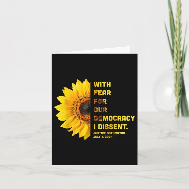 Carte Avec La Peur Pour Notre Démocratie, Je Divise Les  (Devant)